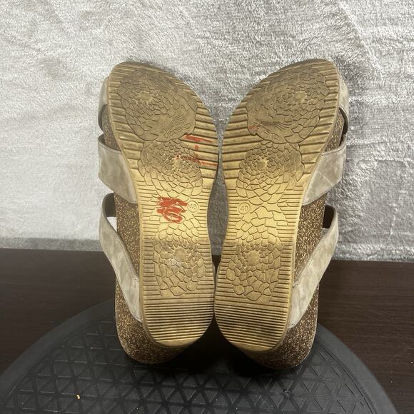 Dansko Womens Sz 10-10.5 Susie Brown Wedge Nubuck Leather Strappy Sandals - Picture 10 of 10